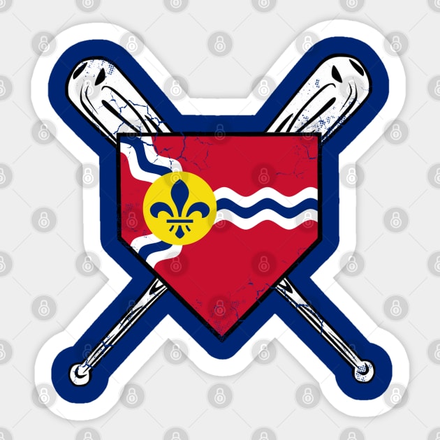 St Louis Flag Home Plate Baseball Sticker by E